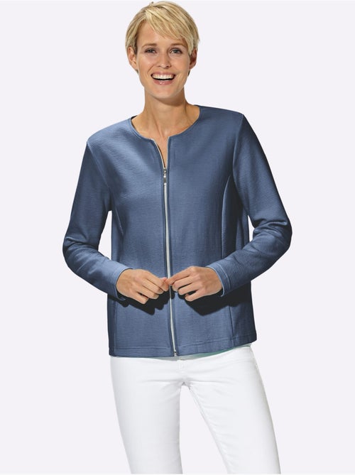 Blazer léger à col rond et manches longues avec poches zippées - Taille standard - Witt - Kiabi Blazer léger à col rond et manches longues avec poches zippées - Taille standard - Witt - Kiabi