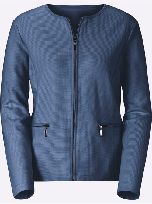 Blazer léger à col rond et manches longues avec poches zippées - Taille standard - Witt - Kiabi Blazer léger à col rond et manches longues avec poches zippées - Taille standard - Witt - Kiabi