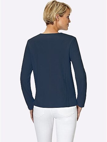 Blazer léger en coton à col rond et poches zippées - taille standard - witt
