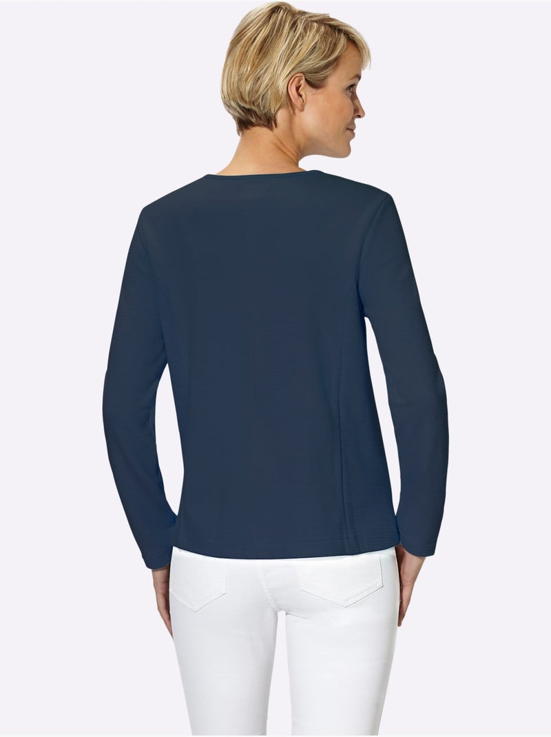 Blazer léger à encolure ronde avec poches à glissière - taille standard - witt Bleu marine - Kiabi