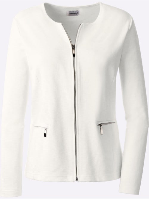 Blazer léger en coton à col rond et poches zippées - Taille standard - Witt - Kiabi Blazer léger en coton à col rond et poches zippées - Taille standard - Witt - Kiabi