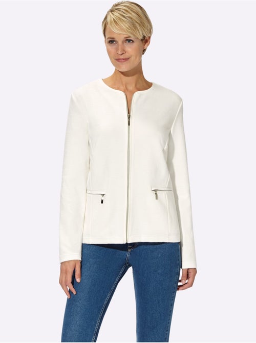 Blazer léger en coton à col rond et poches zippées - Taille standard - Witt - Kiabi Blazer léger en coton à col rond et poches zippées - Taille standard - Witt - Kiabi