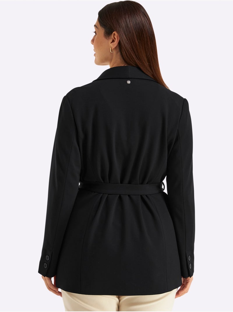 Blazer Léger Ourlet Arrondi - Taille Standard - Sheego Noir - Kiabi