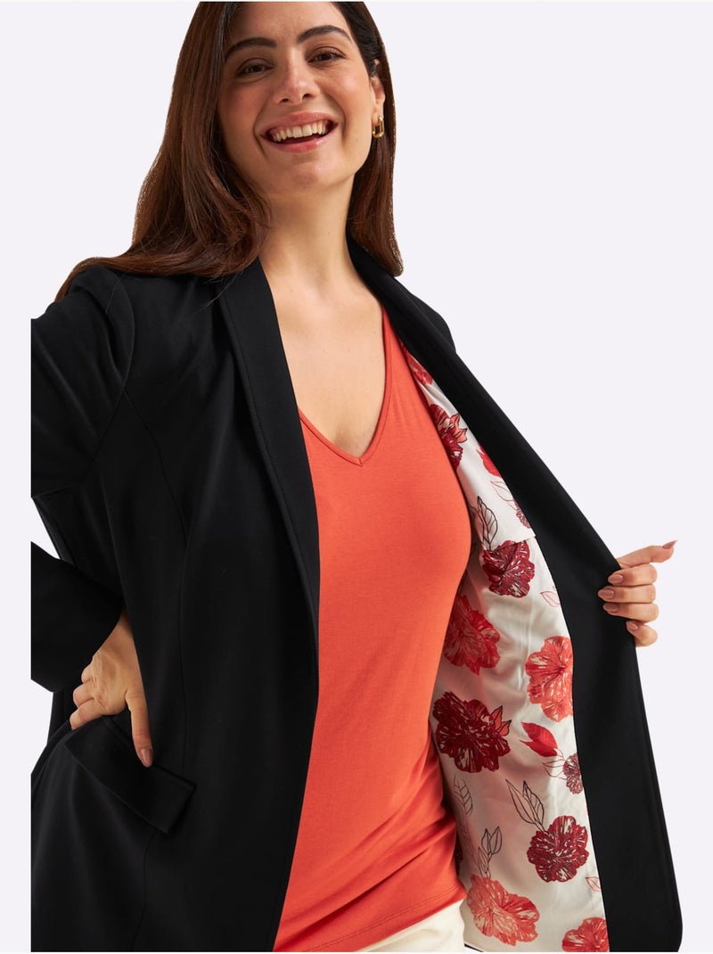 Blazer Léger Ourlet Arrondi - Taille Standard - Sheego Noir - Kiabi