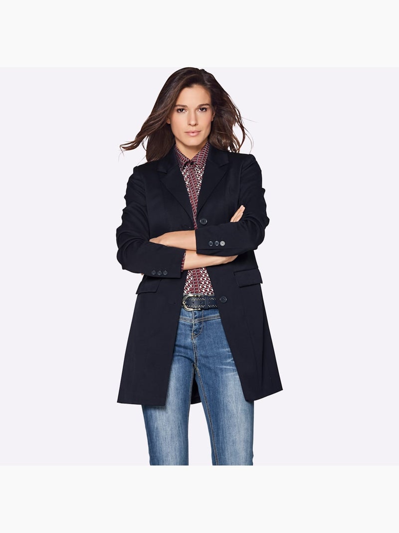 Blazer long - taille standard - helline Bleu marine - Kiabi