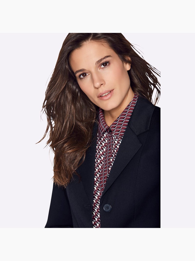 Blazer long - taille standard - helline Bleu marine - Kiabi