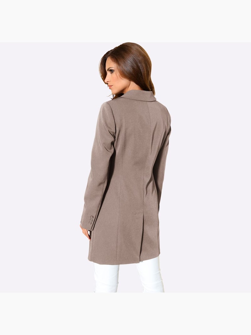 Blazer long - taille standard - helline Gris taupe - Kiabi