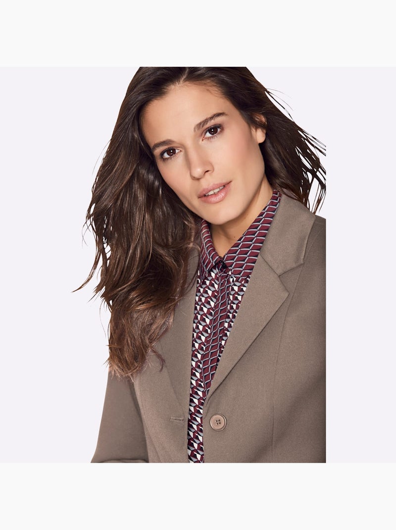 Blazer long - taille standard - helline Gris taupe - Kiabi