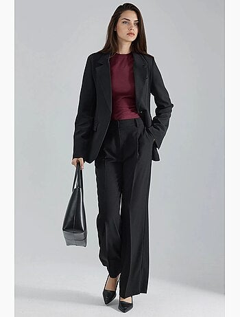 Blazer long cintré à col veste hiccup