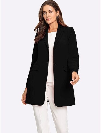 Blazer long col à revers élégant - taille standard - helline