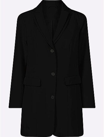 Blazer long col à revers élégant - taille standard - helline