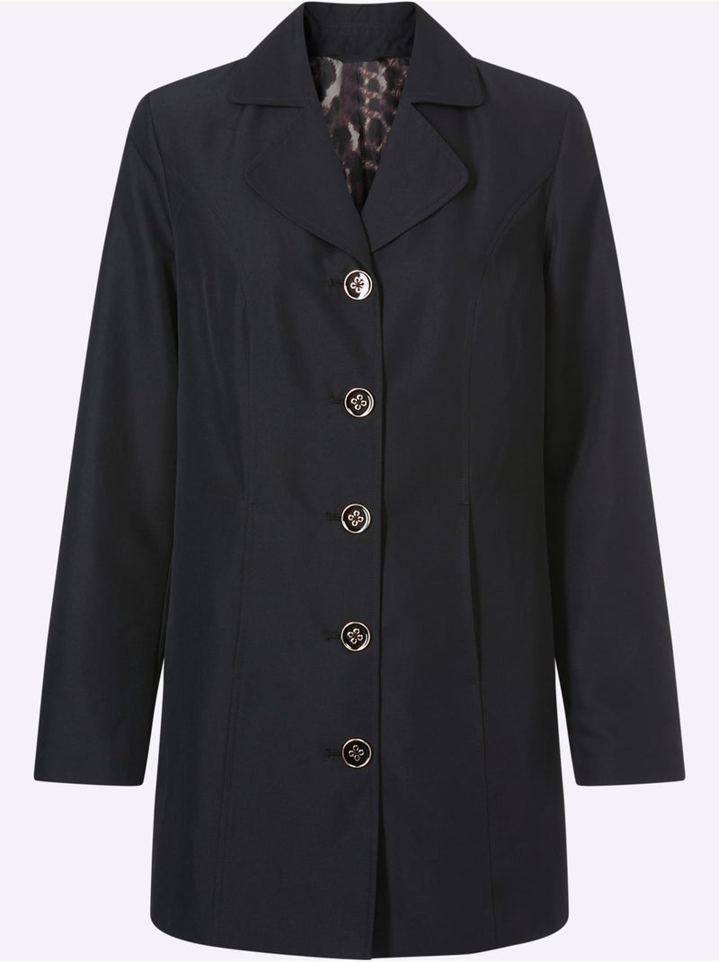 Blazer Long Doublure Imprimé Animal - Taille Standard - Moda Vilona Noir - Kiabi