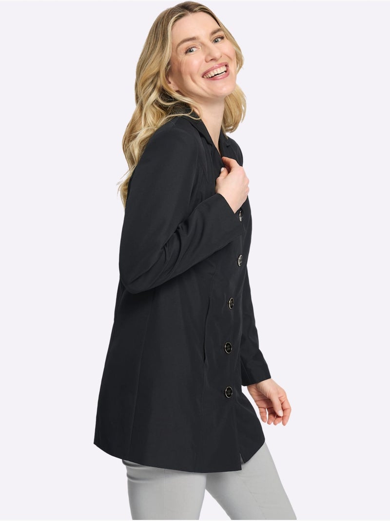 Blazer Long Doublure Imprimé Animal - Taille Standard - Moda Vilona Noir - Kiabi