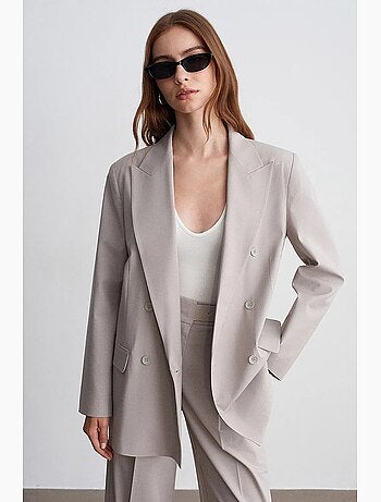 Blazer long en crêpe à col châle dilvin