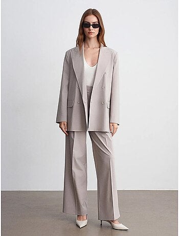 Blazer long en crêpe à col châle dilvin