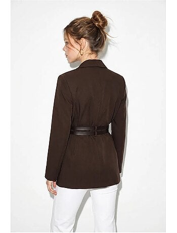 Blazer long en crêpe avec détail appliqué lucci