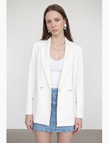 Blazer long en satin à col châle dilvin