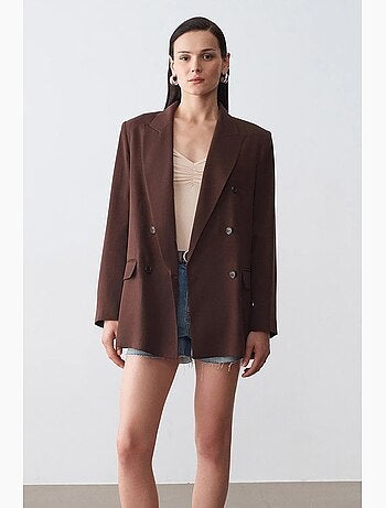 Blazer long en tencel à col châle dilvin