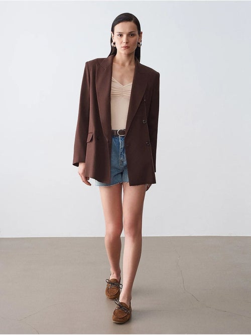 Blazer long en tencel à col châle dilvin - Kiabi Blazer long en tencel à col châle dilvin - Kiabi