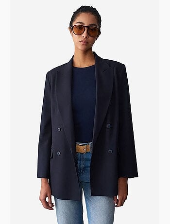 Blazer long oversize en crêpe dilvin