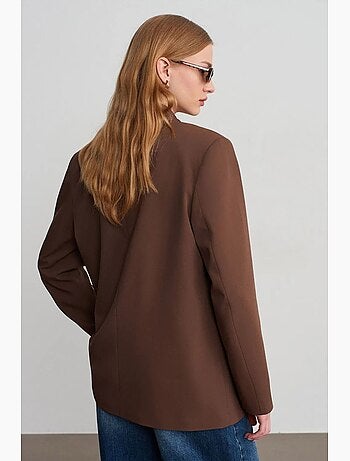Blazer long oversize en crêpe dilvin