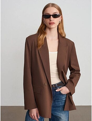 Blazer long oversize en crêpe dilvin