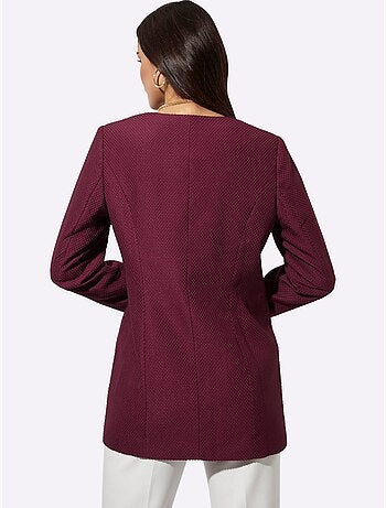 Blazer Long Qualité Jacquard à Motif Discret - Taille Standard - Helline