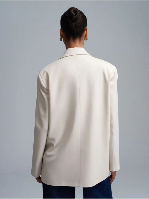 Blazer long tissé à col châle dilvin - Kiabi Blazer long tissé à col châle dilvin - Kiabi
