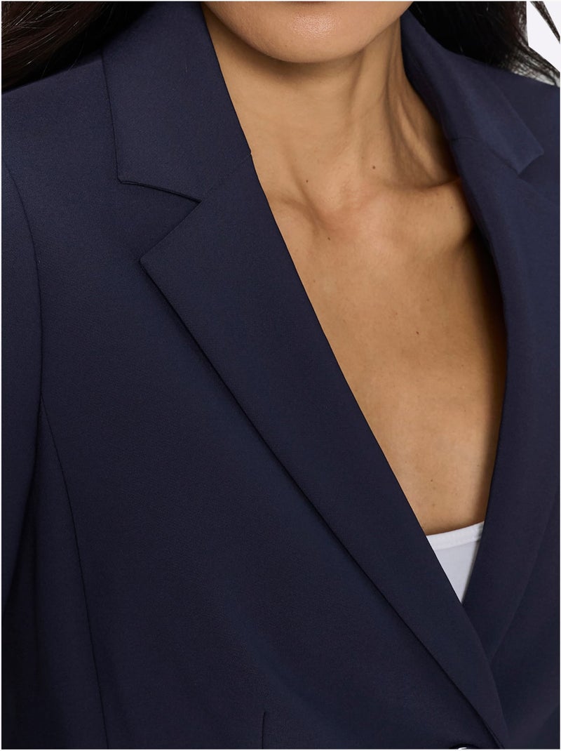Blazer manches bouffantes discrètes - taille standard - helline Bleu marine - Kiabi