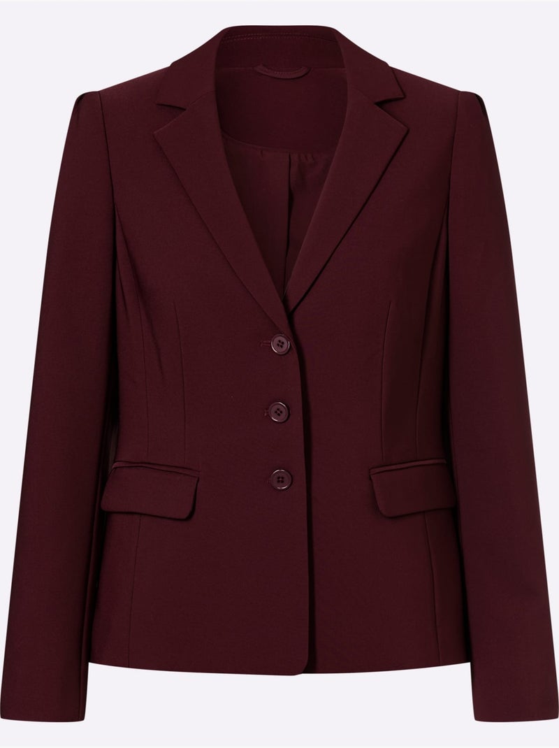 Blazer Manches Bouffantes Discrètes - Taille Standard - Helline Noir Bordeaux - Kiabi