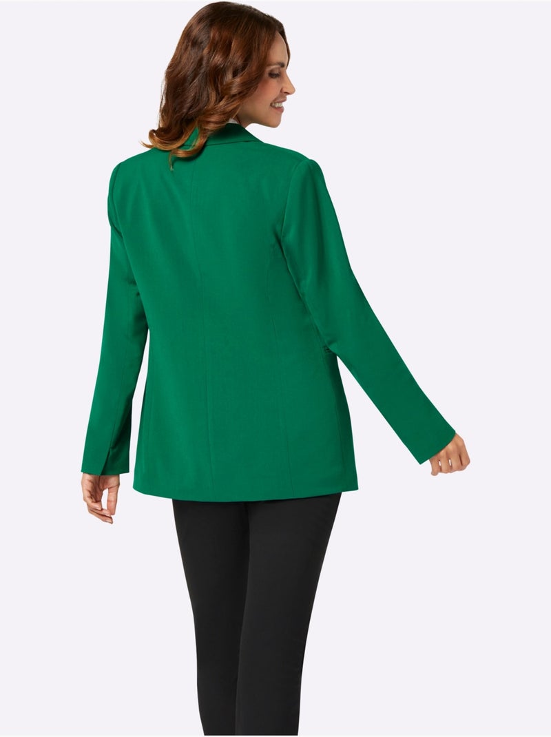 Blazer Mélange De Matières Facile D'entretien - Taille Standard - Witt Vert - Kiabi