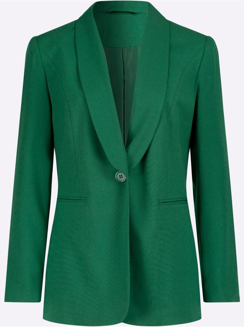 Blazer Mélange De Matières Facile D'entretien - Taille Standard - Witt Vert - Kiabi