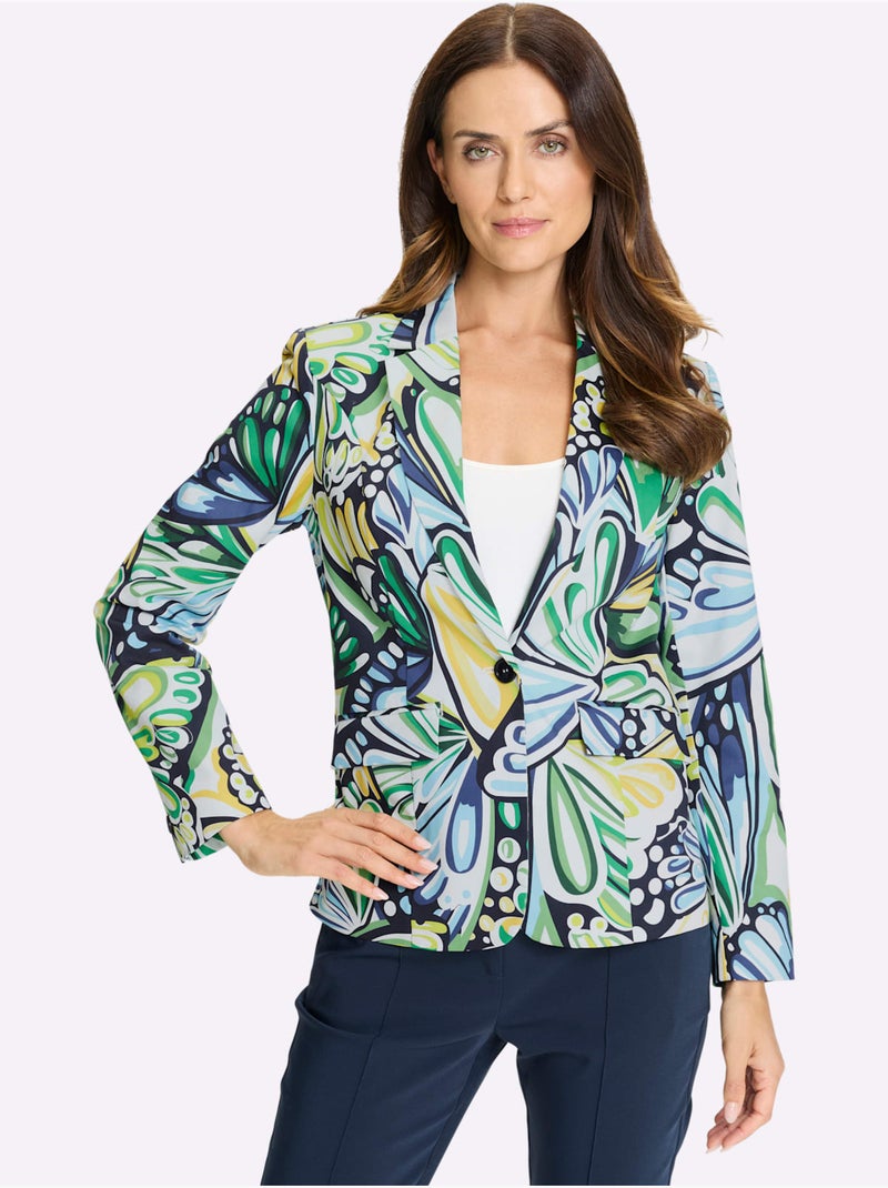 Blazer Motif Imprimé Exclusif - Taille Standard - helline Blanc Vert clair - Kiabi