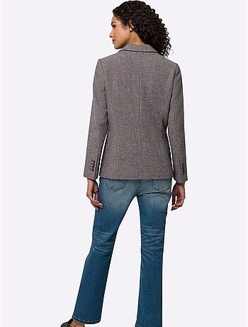 Blazer motif sergé chevron - taille standard - helline