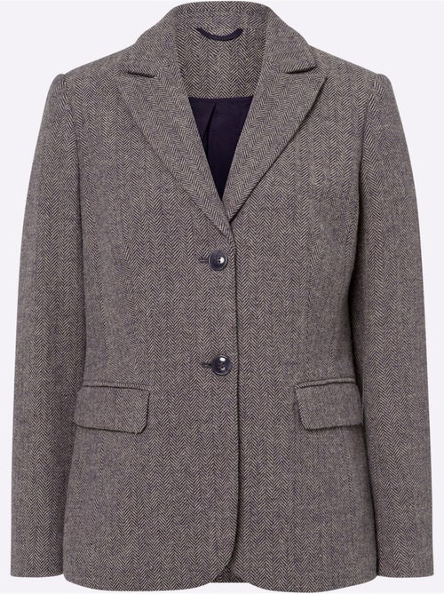 Blazer motif sergé chevron - taille standard - helline - Kiabi Blazer motif sergé chevron - taille standard - helline - Kiabi