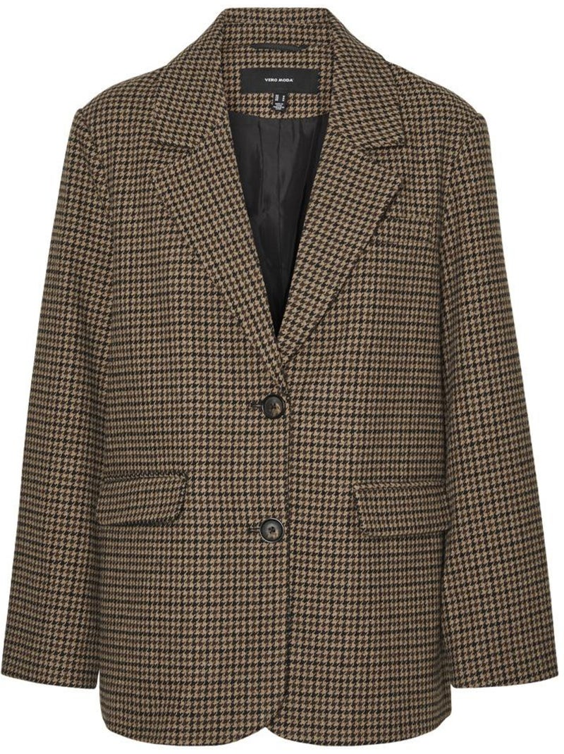 Blazer Pied poule Femme Vero Moda Marron cappuccino - Kiabi