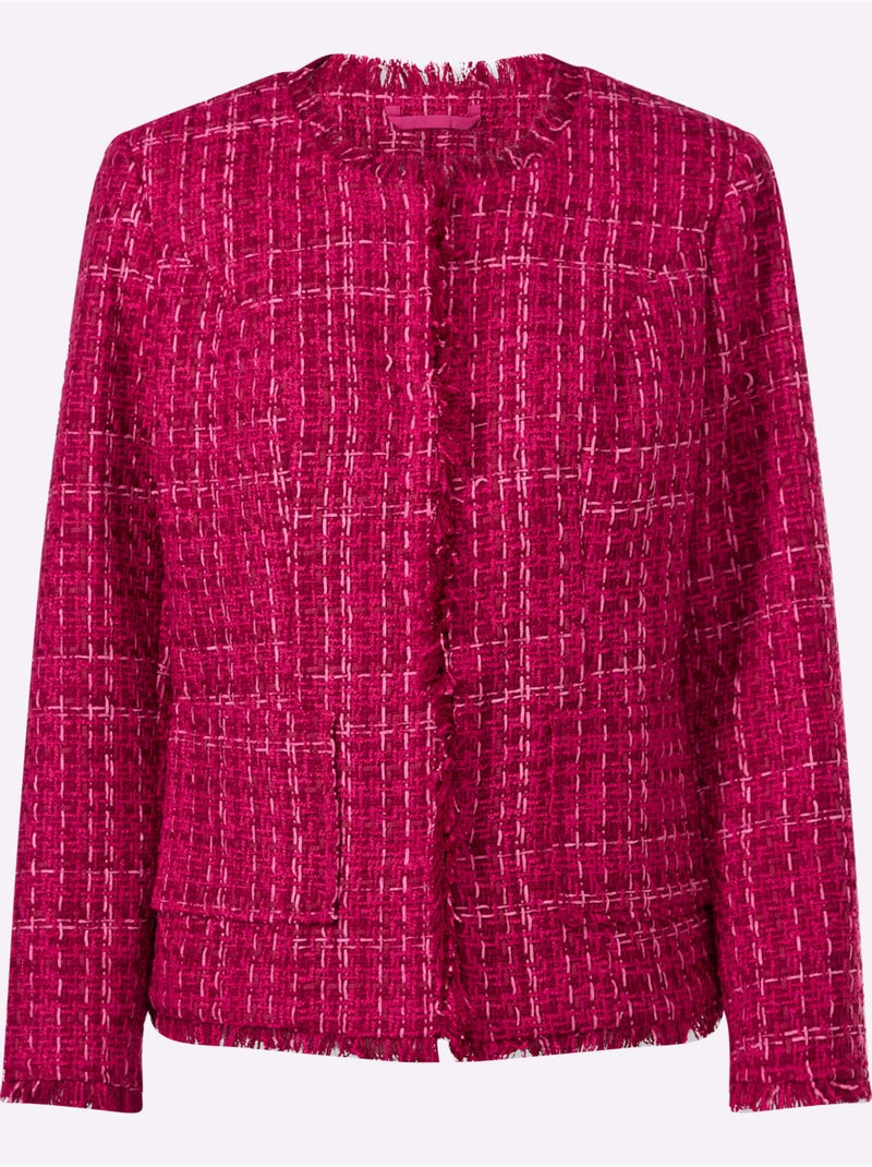 Blazer Qualité Bouclé Douce - Taille Standard - Helline Rose fushia - Kiabi