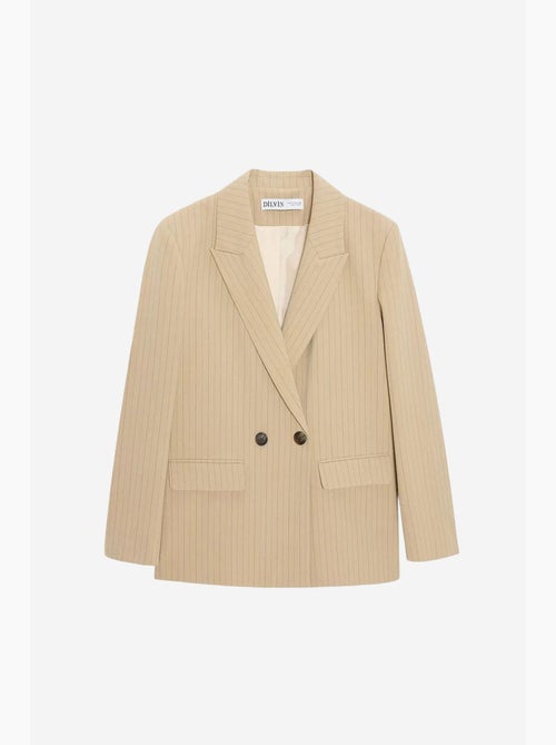 Blazer rayé en crêpe à col châle dilvin - Kiabi