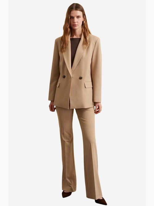 Blazer rayé en crêpe à col châle dilvin - Kiabi