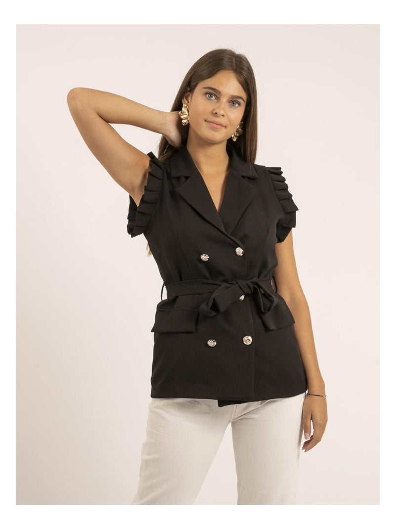 Blazer sans manches UCHENA Noir - Kiabi