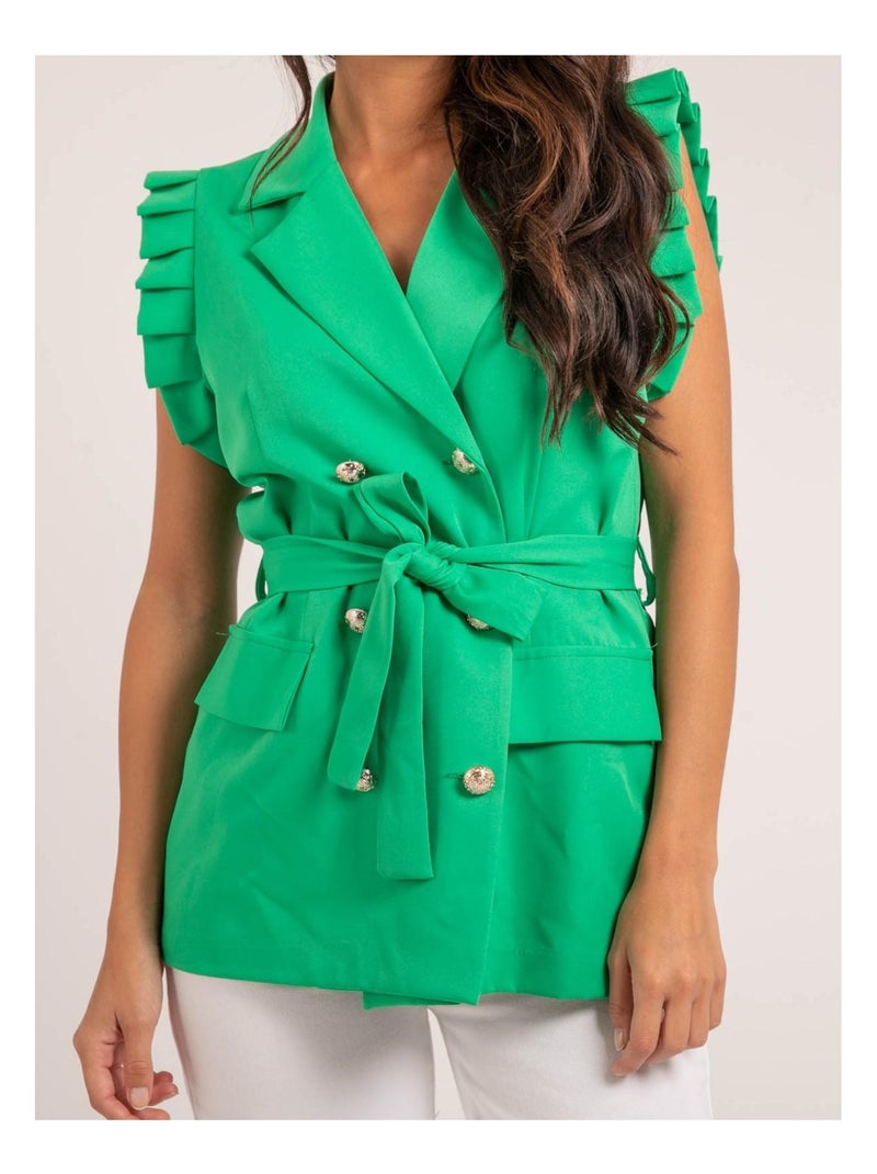 Blazer sans manches UCHENA Vert - Kiabi