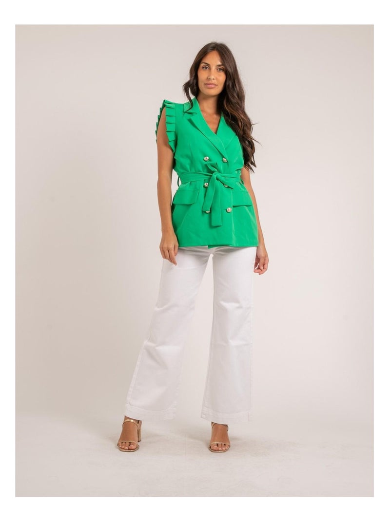 Blazer sans manches UCHENA Vert - Kiabi