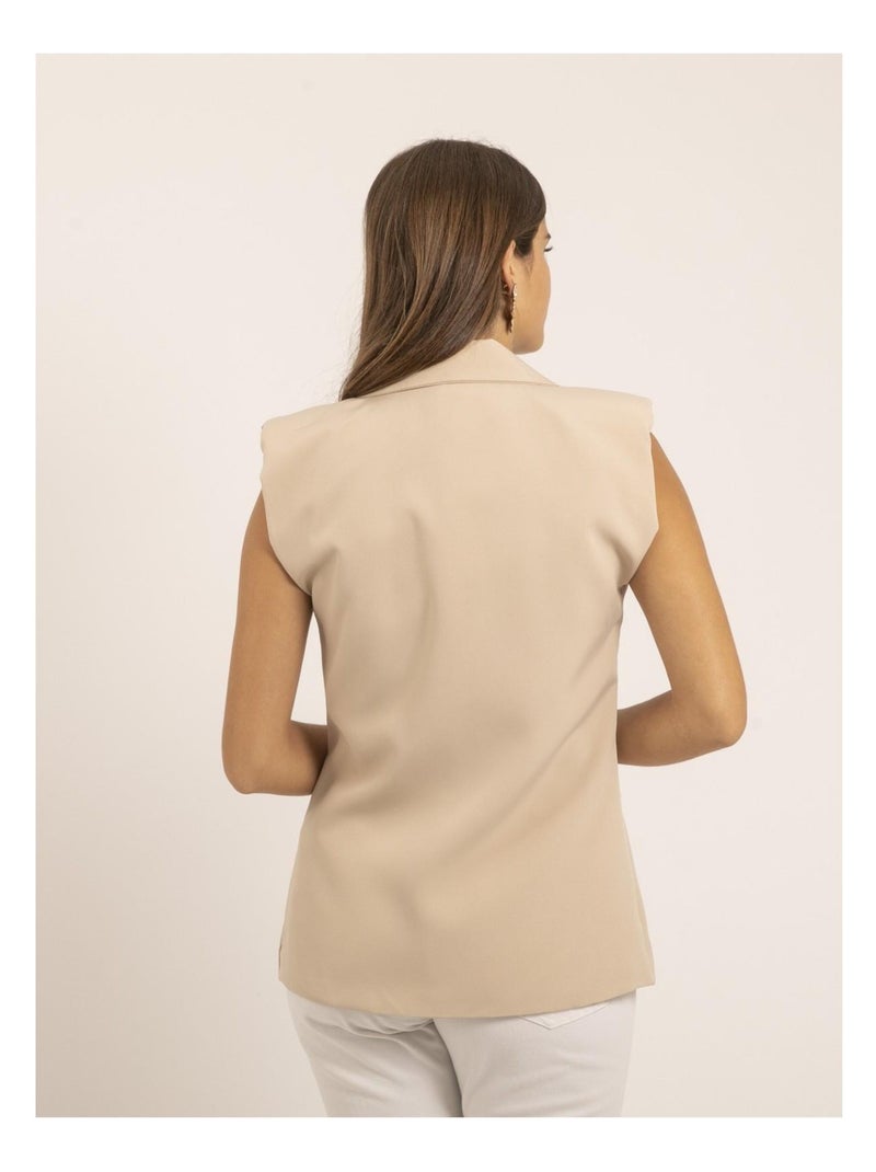 Blazer sans manches UVIDA Beige - Kiabi