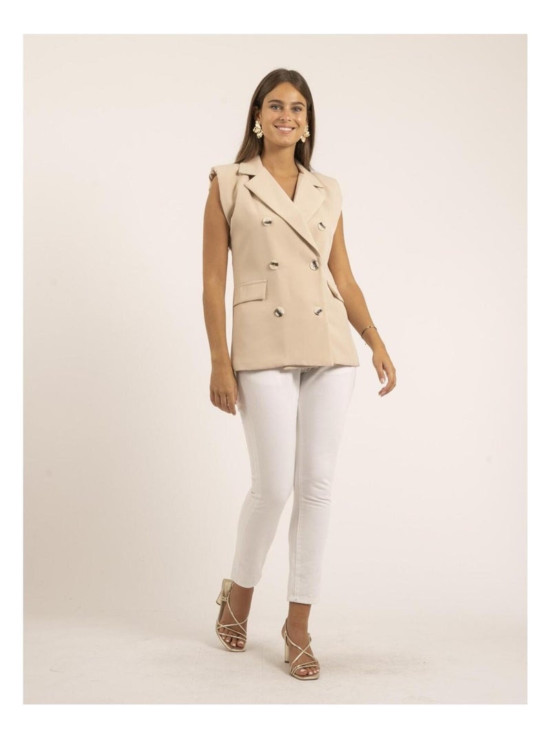 Blazer sans manches UVIDA Beige - Kiabi