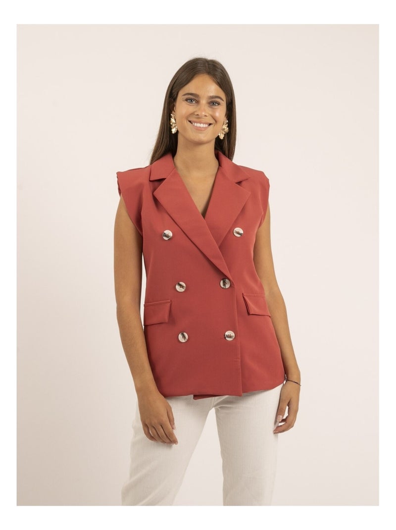 Blazer sans manches UVIDA Rouge brique - Kiabi