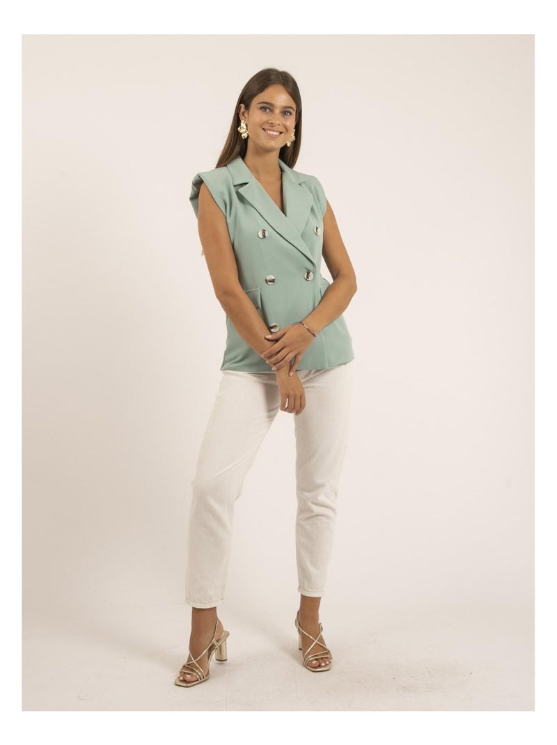 Blazer sans manches UVIDA Vert d'eau - Kiabi