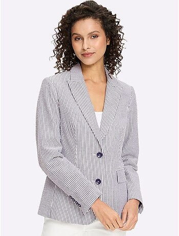 Blazer seersucker à repassage superflu - taille standard - helline