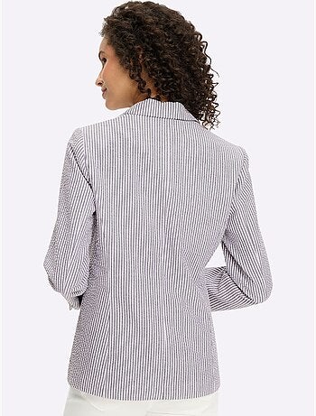 Blazer seersucker à repassage superflu - taille standard - helline