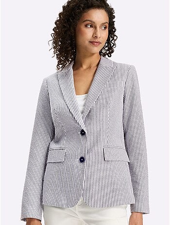 Blazer seersucker à repassage superflu - taille standard - helline