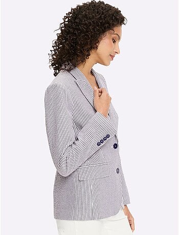 Blazer seersucker à repassage superflu - taille standard - helline